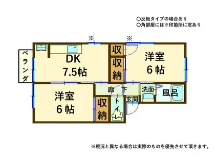 カーザ084今江(2DK/2階)の間取り写真