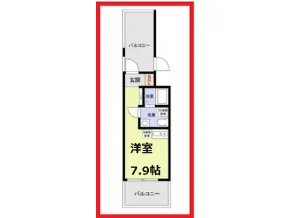 レイグランデ アサクサ(ワンルーム/5階)の間取り写真