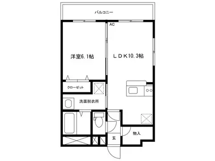 パストラル須頃(1LDK/4階)の間取り写真