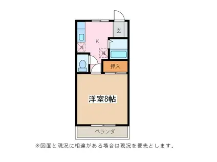 コーポ小林(1K/2階)の間取り写真