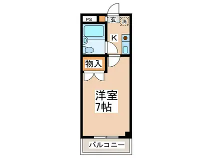 クリスタルマンション(1K/3階)の間取り写真