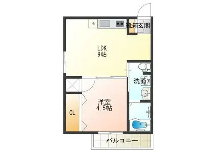 Fメゾン北加賀屋II(1LDK/1階)の間取り写真