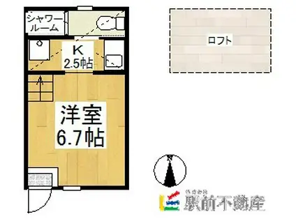 サンマリノ蒲原(1K/1階)の間取り写真