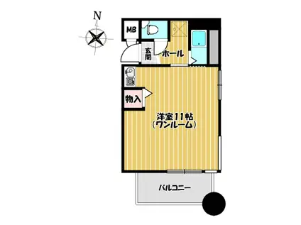 ニューライフビル(ワンルーム/3階)の間取り写真