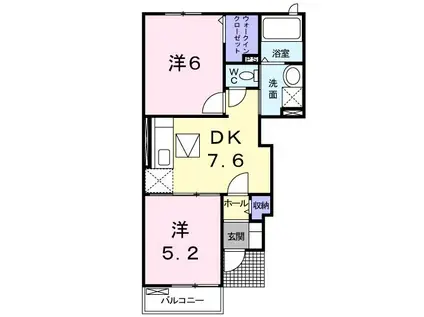 GRAND STUMP I(2DK/1階)の間取り写真