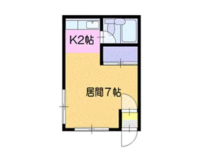 グランドハイツA(1K/2階)の間取り写真