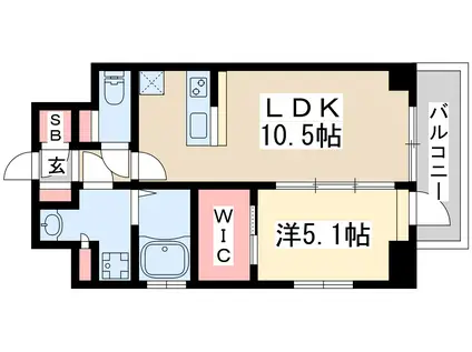 スプランディッド江坂Ⅲ(1LDK/3階)の間取り写真