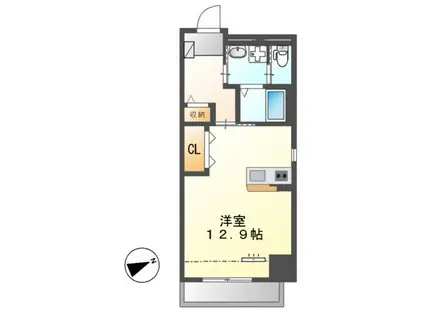 アストレア本通(ワンルーム/4階)の間取り写真