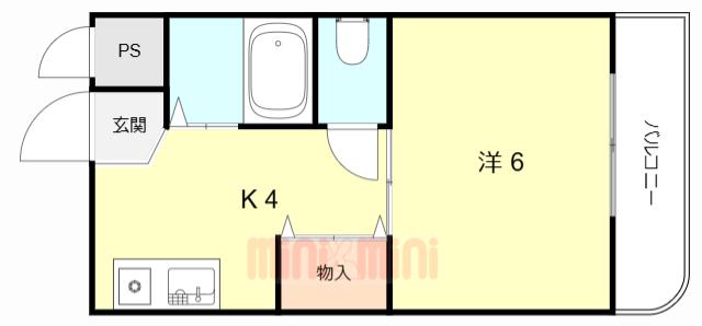 クレメント園田(1K/1階)の間取り写真