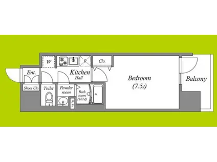 アドバンス大阪アネラ(1K/11階)の間取り写真