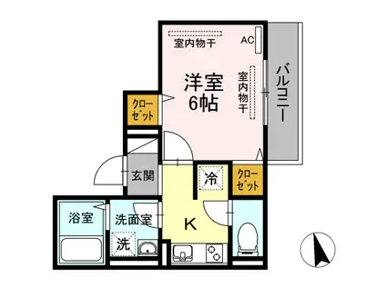 フレッチェ・ボスコIV(1K/2階)の間取り写真