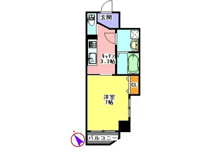 アミティ佐世保田原町(1K/5階)の間取り写真