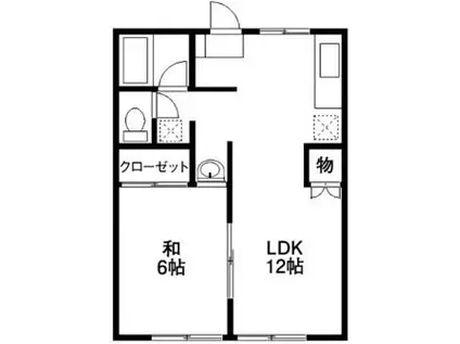 リヴェール湘南B(1LDK/1階)の間取り写真
