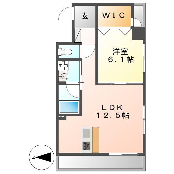 STAR HEIGHTS(1LDK/5階)の間取り写真
