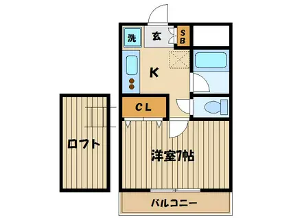 ヴィクトワール(1K/3階)の間取り写真