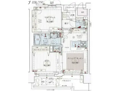 EC神戸ハーバーランド前Vアクア(2DK/10階)の間取り写真