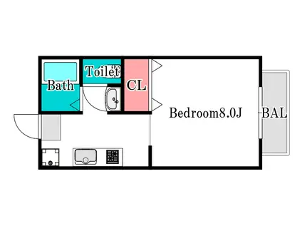 アンダンテ東岡山(1K/1階)の間取り写真