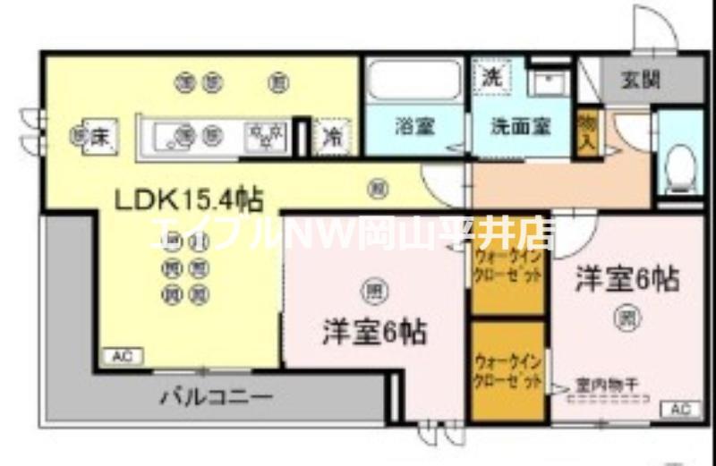 フェリックス(2LDK/1階)の間取り写真