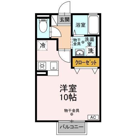 ドリムハウス(ワンルーム/2階)の間取り写真