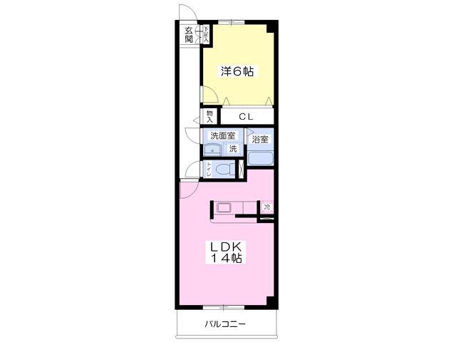 ライラックII(1LDK/3階)の間取り写真