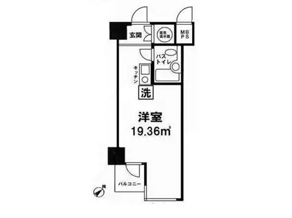 いづみハイツニュー茅場町(ワンルーム/5階)の間取り写真