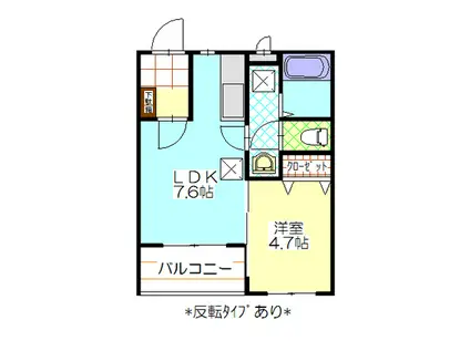 ラフィーユ(1LDK/2階)の間取り写真