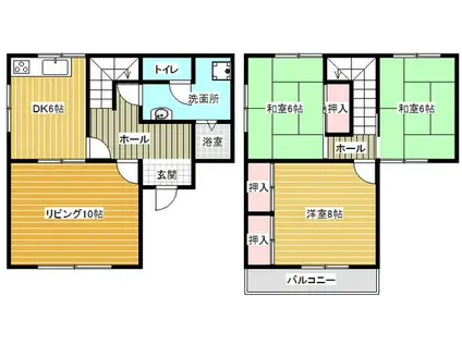 第1シャフトレジデンス(4DK/1階)の間取り写真