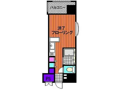 モントーレ天神(ワンルーム/5階)の間取り写真