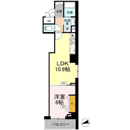 ロイジェント南池袋(1LDK/2階)の間取り写真