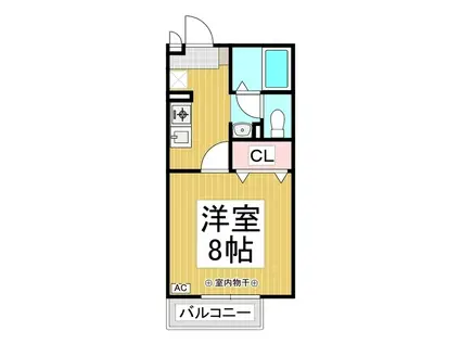 セジュール飯山(1K/2階)の間取り写真