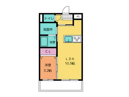 PEACE LIFE(1LDK/2階)の間取り写真