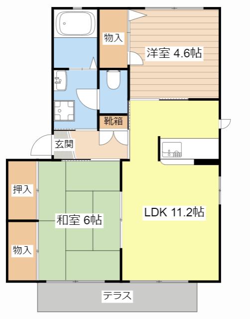 グランステージ興和(2LDK/1階)の間取り写真