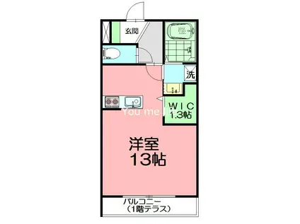 アリエッタ湘南(ワンルーム/1階)の間取り写真