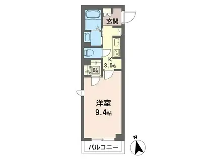 NEWRICHVI(1K/1階)の間取り写真