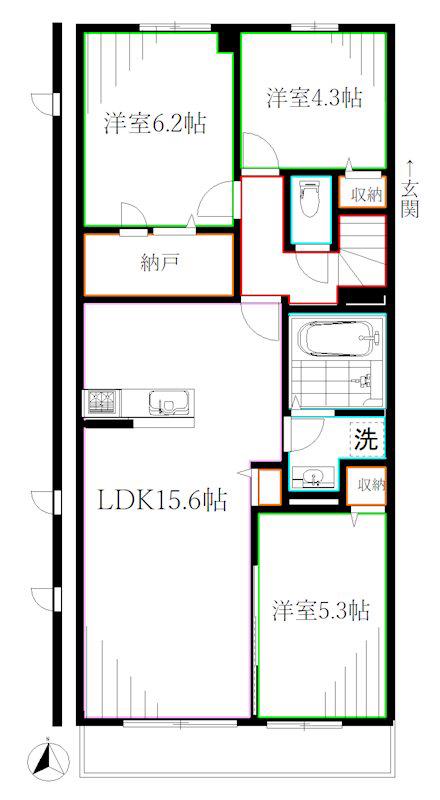 CLASIA JINDAIJI(3LDK/2階)の間取り写真