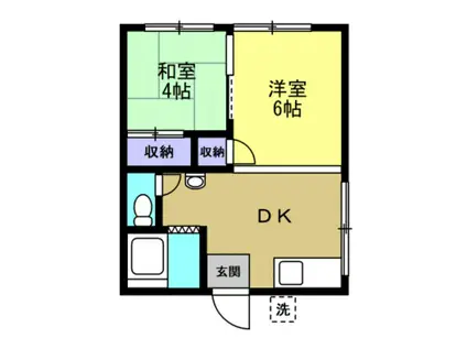 第1・2澄奈ハイツ(2DK/1階)の間取り写真