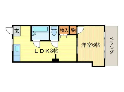 咲花ヴィラA(1LDK/2階)の間取り写真