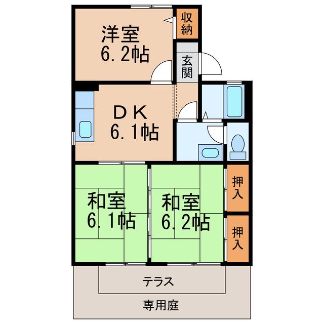 ファミール前島II(3DK/1階)の間取り写真