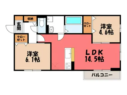 グランチェスタ三河(2LDK/3階)の間取り写真