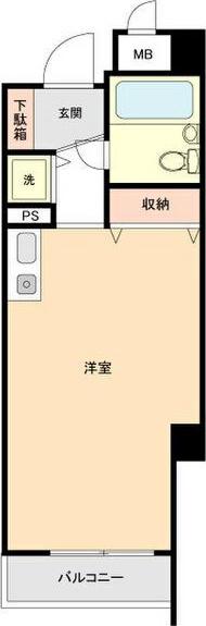 パーキーK(1K/2階)の間取り写真