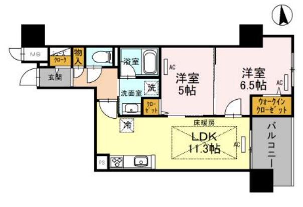 IBC RESIDENCE ウエスト(2LDK/10階)の間取り写真