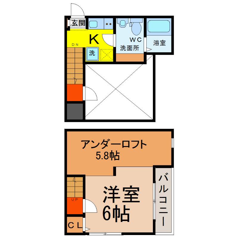 MS GARDEN(1K/2階)の間取り写真