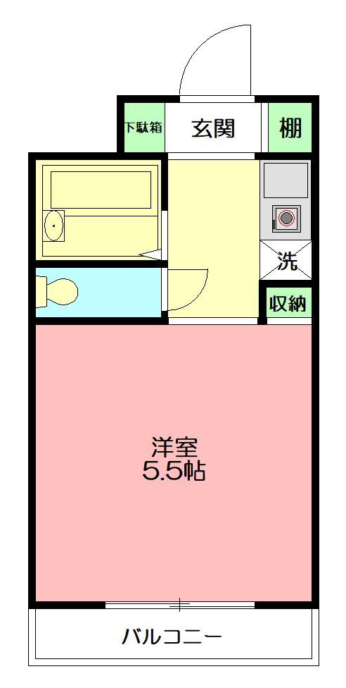パークサイドビュー戸塚(ワンルーム/4階)の間取り写真