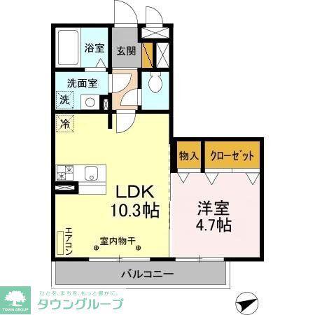アルシュ 川(1LDK/2階)の間取り写真