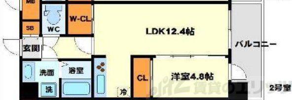 エス グランテージ(1LDK/2階)の間取り写真