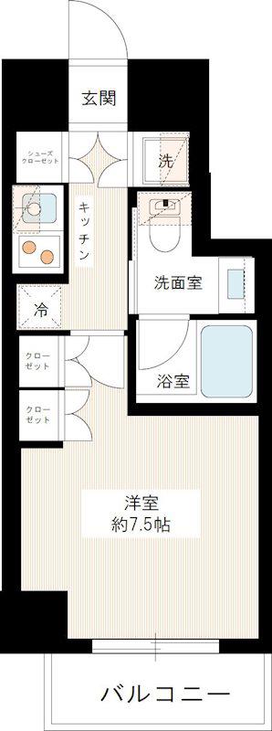AZEST下落合(1K/5階)の間取り写真