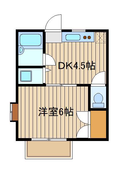 井口ハイデンススリー(1DK/1階)の間取り写真