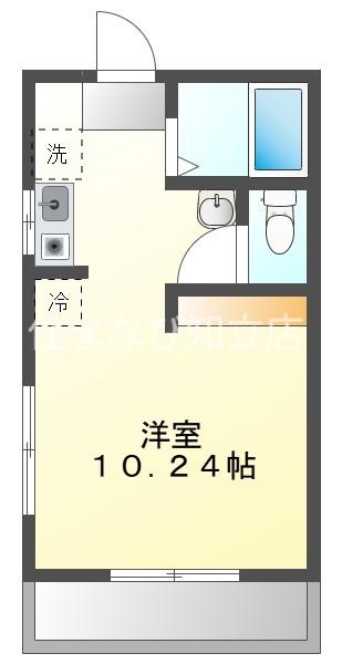 セントポーリア(1K/2階)の間取り写真