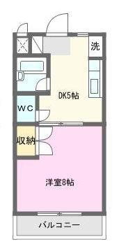 サンリバーM(1DK/1階)の間取り写真