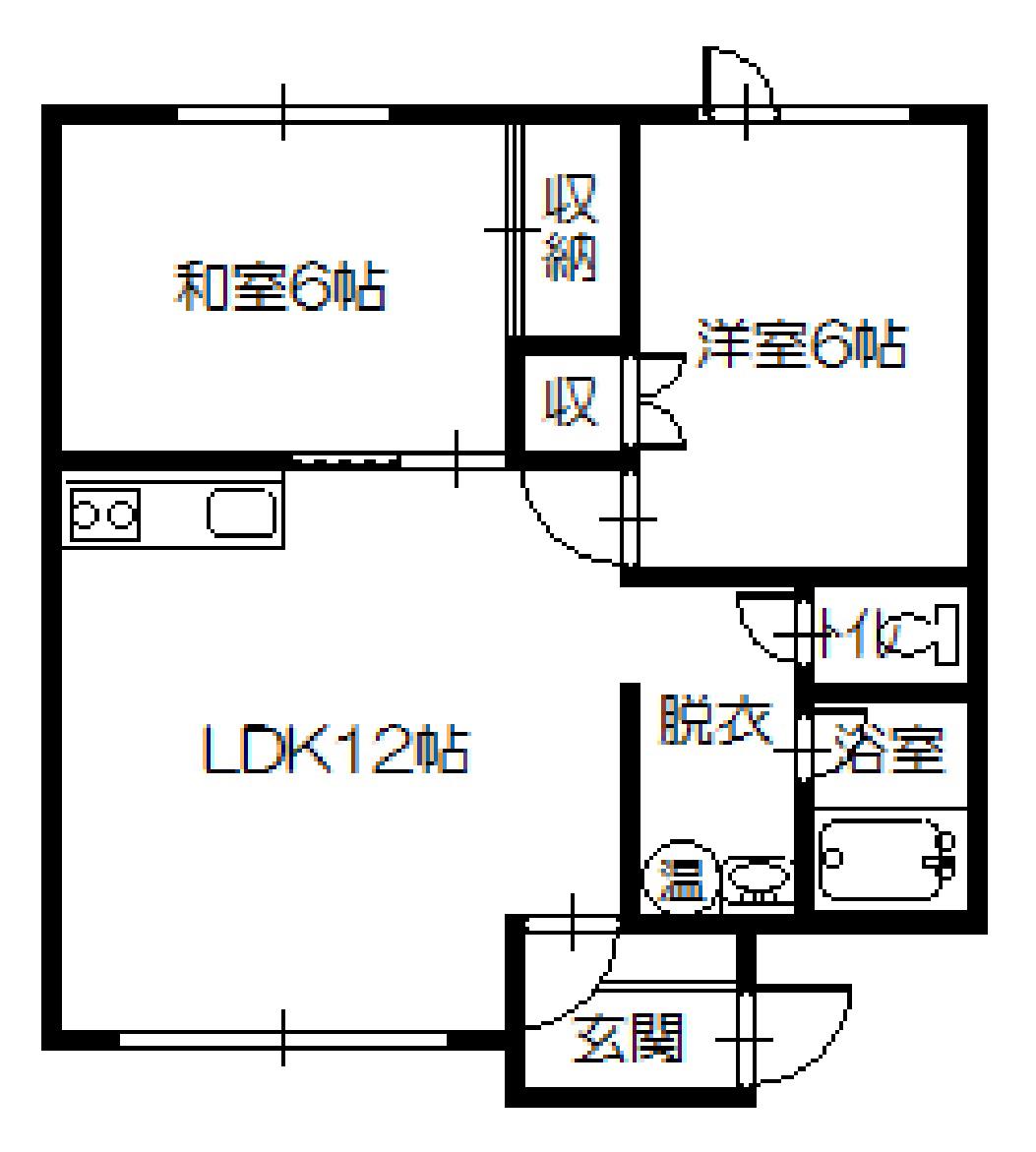 グランドールC(2LDK/1階)の間取り写真